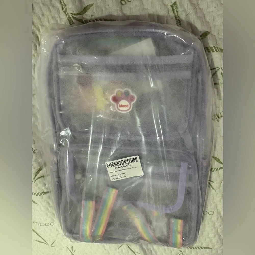 Clear backpack (purple) NEW